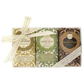   Nesti Dante ajándékszett - Gold-Black-Hemp ajándékszett 3 x 250 gr