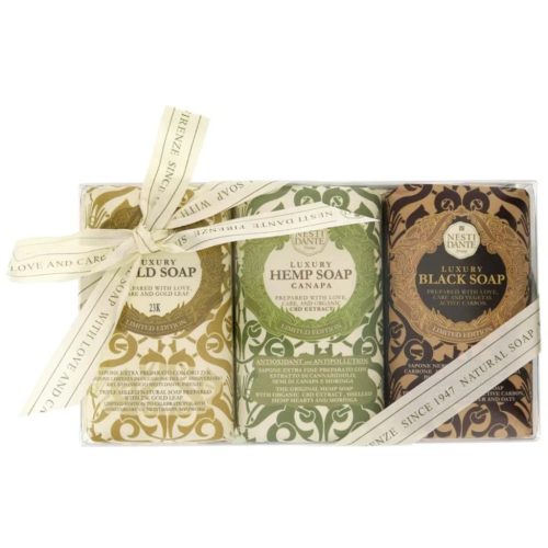 Nesti Dante ajándékszett - Gold-Black-Hemp ajándékszett 3 x 250 gr