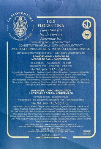 Mario Fissi Testápoló ajándékcsomag - tusfürdő 500 ml + testápoló 200 ml- Firenzei Írisz