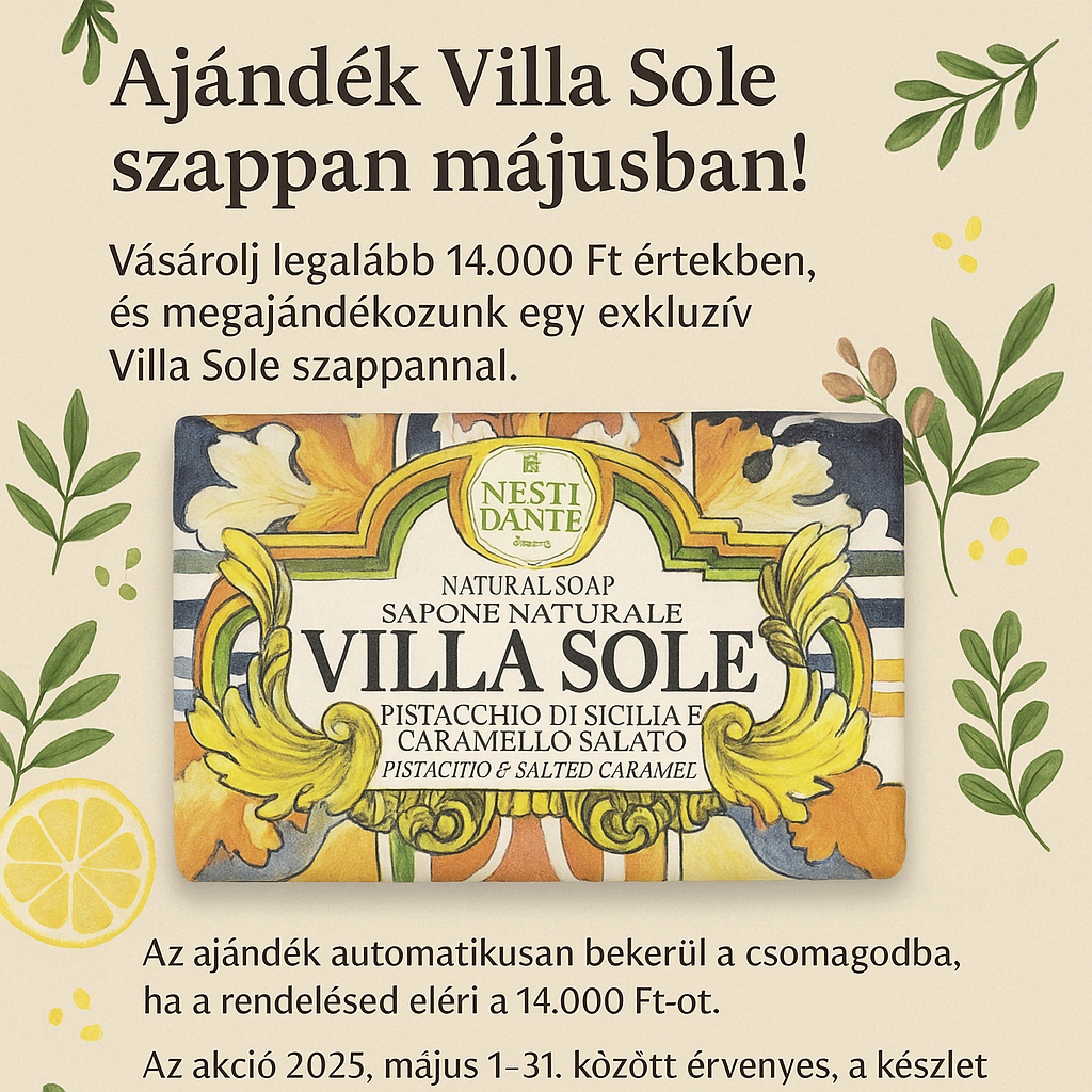 Ajándék Villa Sole szappan májusban